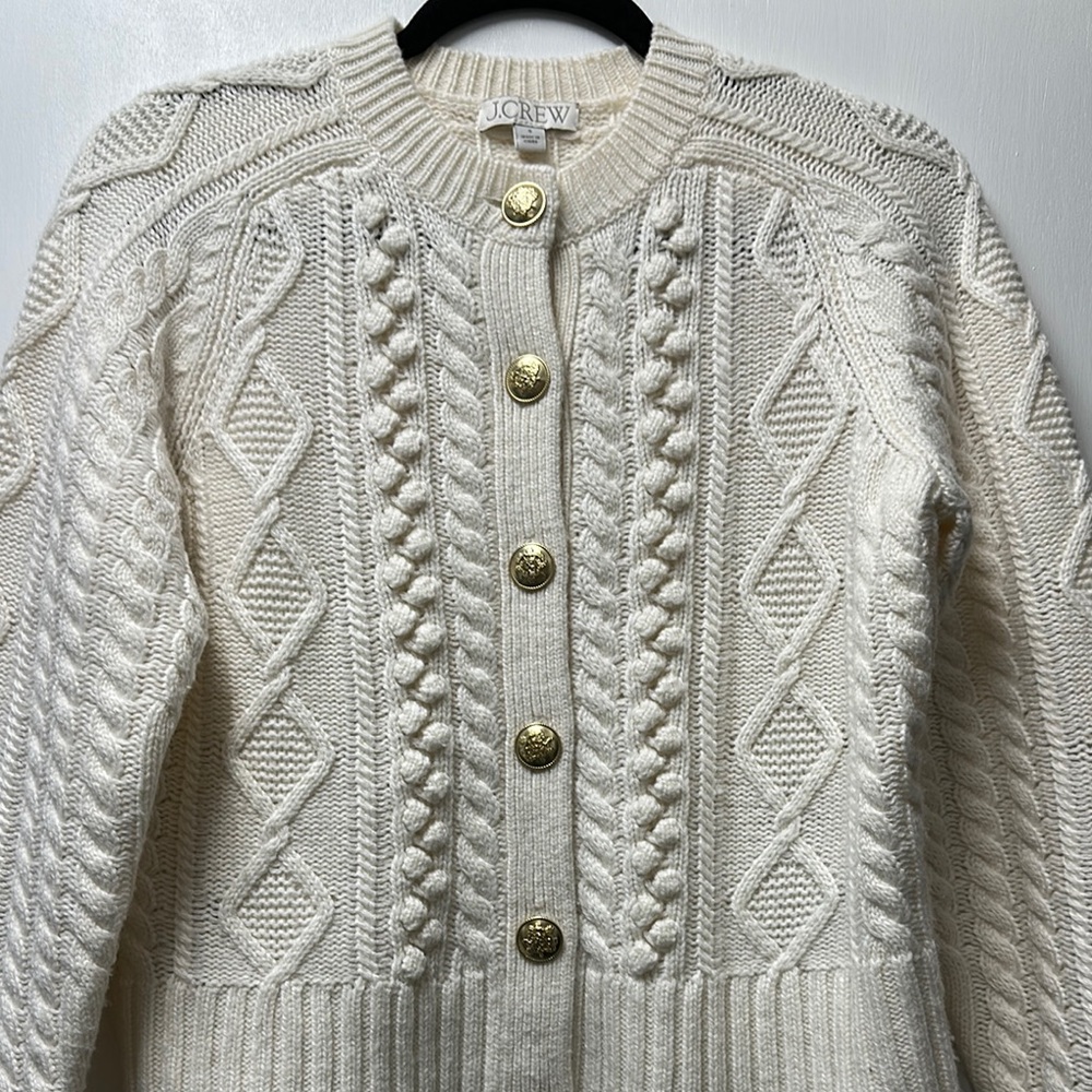 J. Crew Cream Cable Knit Sweater